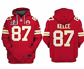 Men's Kansas City Chiefs #87 Travis Kelce Red Super Bowl LVIII Patch Limited Edition Hoodie,baseball caps,new era cap wholesale,wholesale hats